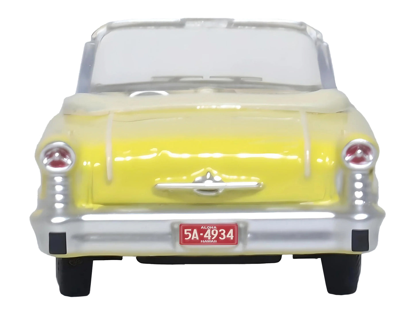 1957 Oldsmobile 88 Convertible Coronado Yellow 1/87 (HO) Scale Diecast Model Car by Oxford Diecast-DiecastModeler.com