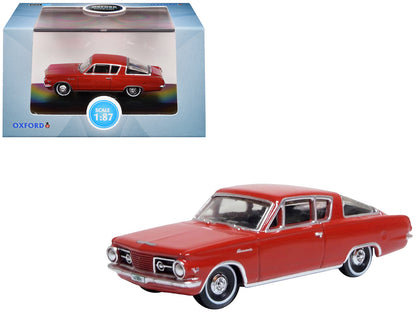 1965 Plymouth Barracuda Red 1/87 (HO) Scale Diecast Model Car by Oxford Diecast