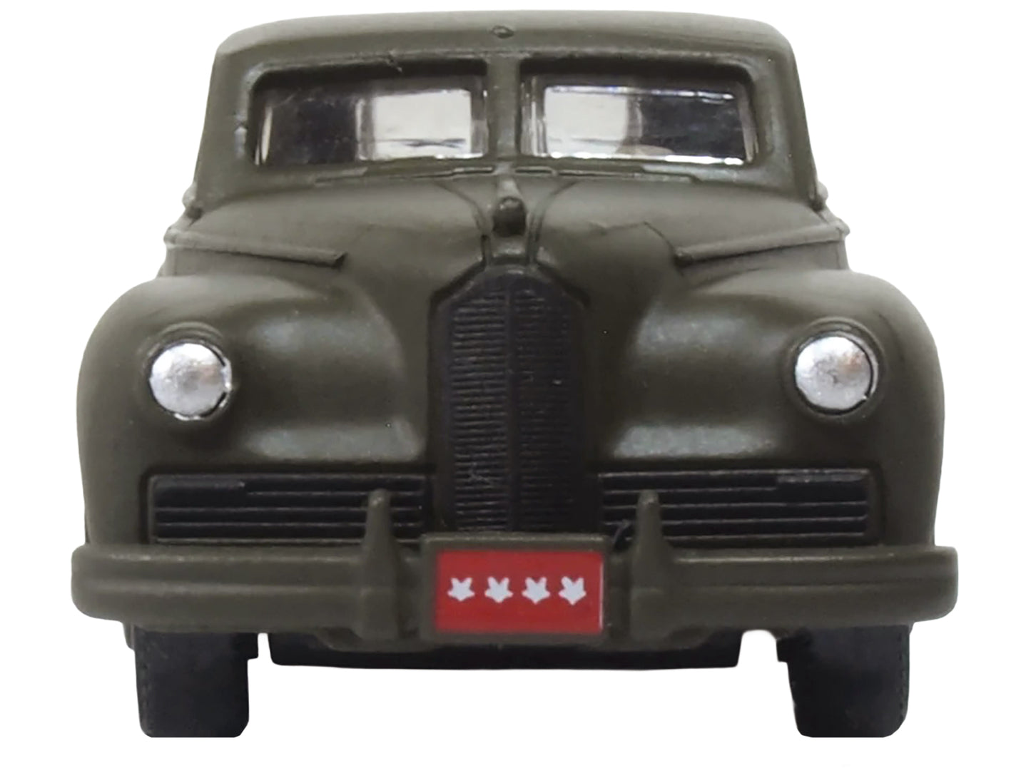1942 Packard Clipper Touring Sedan "US Army Staff Car" Olive Drab 1/87 (HO) Scale Diecast Model Car by Oxford Diecast-DiecastModeler.com