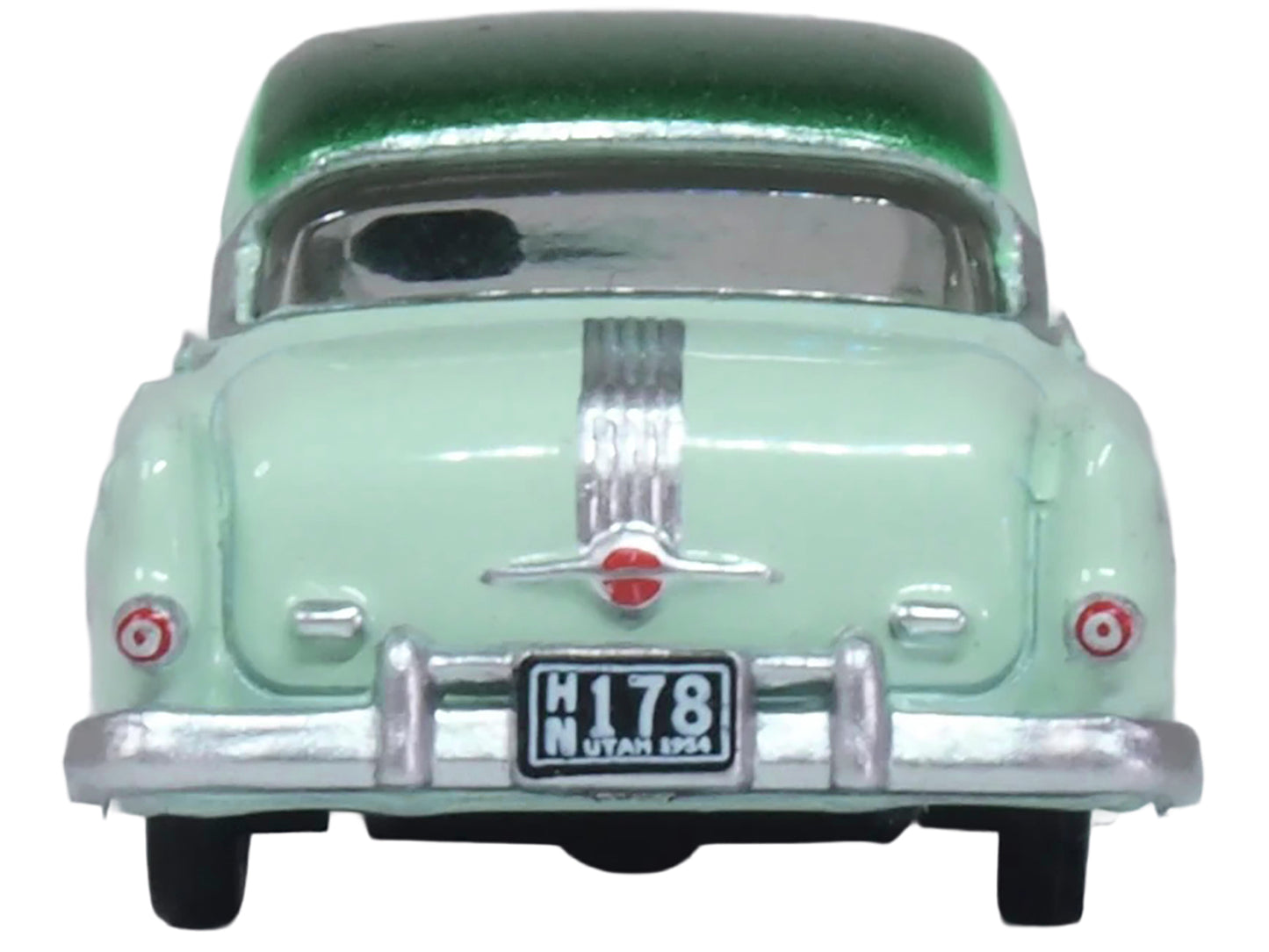 1954 Pontiac Chieftain 4 Door Shannon Green with Brookmere Green Top 1/87 (HO) Scale Diecast Model Car by Oxford Diecast