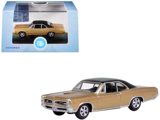 1966 Pontiac GTO Martinique Bronze Metallic with Black Top 1/87 (HO) Scale Diecast Model Car by Oxford Diecast-DiecastModeler.com