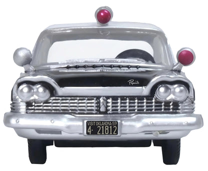 1959 Plymouth Savoy Black and White "Oklahoma Highway Patrol" 1/87 (HO) Scale Diecast Model Car by Oxford Diecast