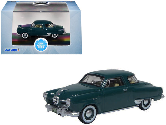 1950 Studebaker Champion Starlight Coupe Aqua Green 1/87 (HO) Scale Diecast Model Car by Oxford Diecast