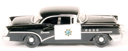 1955 Buick Century "California Highway Patrol" (CHP) Black 1/87 (HO) Scale Diecast Model Car by Oxford Diecast