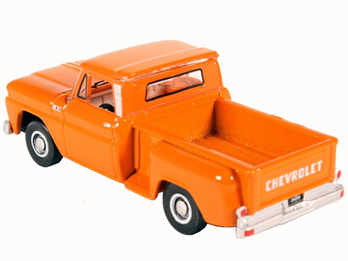1965 Chevrolet C10 Stepside Pickup Truck Orange 1/87 (HO) Scale Diecast Model Car by Oxford Diecast