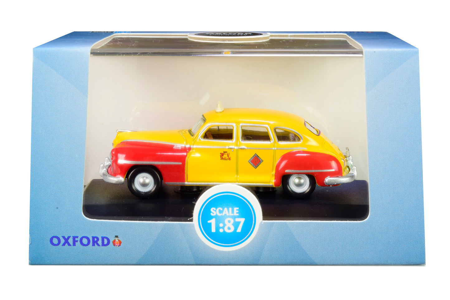1946-1948 DeSoto Suburban Yellow and Red "San Francisco Taxi" "The Godfather" Movie 1/87 (HO) Scale Diecast Model Car by Oxford Diecast