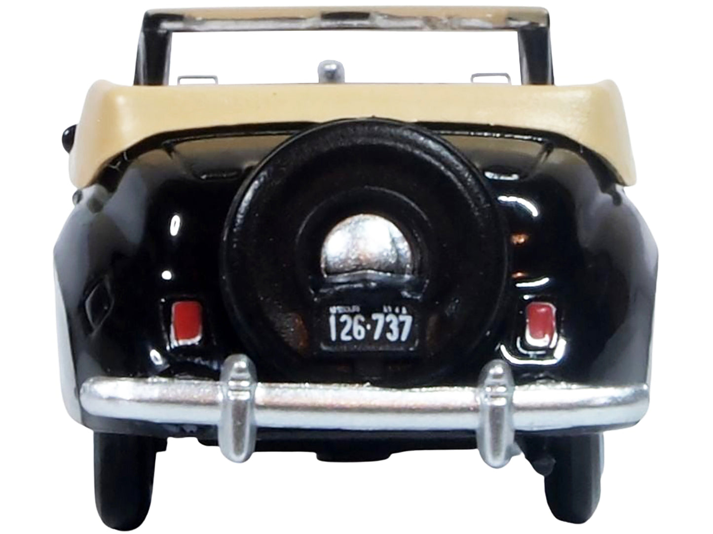 1941 Lincoln Continental Convertible Black with Tan Interior 1/87 (HO) Scale Diecast Model Car by Oxford Diecast