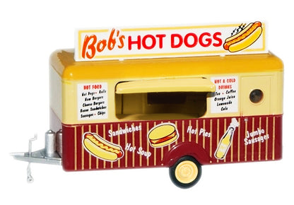 "Bob's Hot Dogs" Mobile Food Trailer 1/87 (HO) Scale Diecast Model by Oxford Diecast-DiecastModeler.com