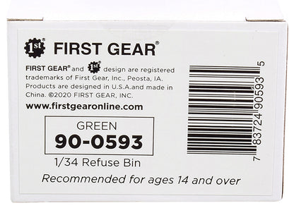 Refuse Trash Bin Green 1/34 Diecast Model by First Gear