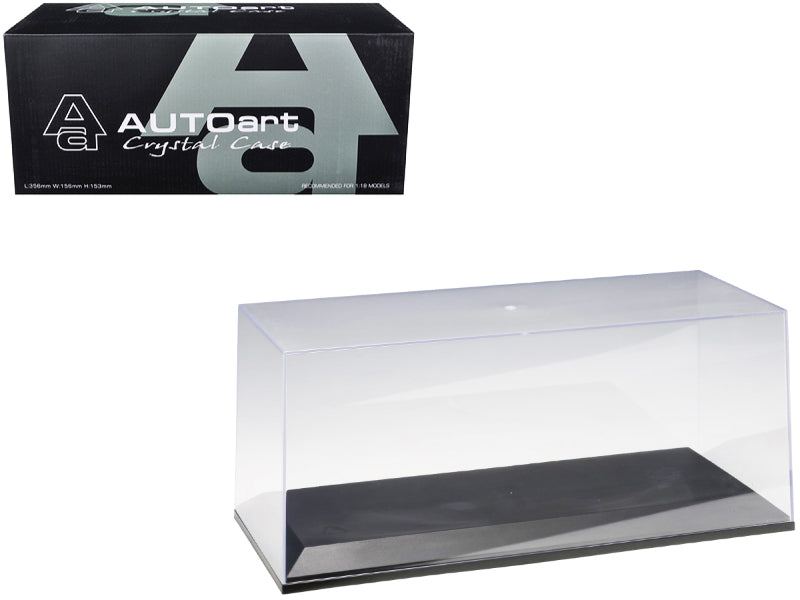 Collectible Display Show Case for 1/18-1/24 Scale Model Cars with Black Plastic Base by Autoart-DiecastModeler.com