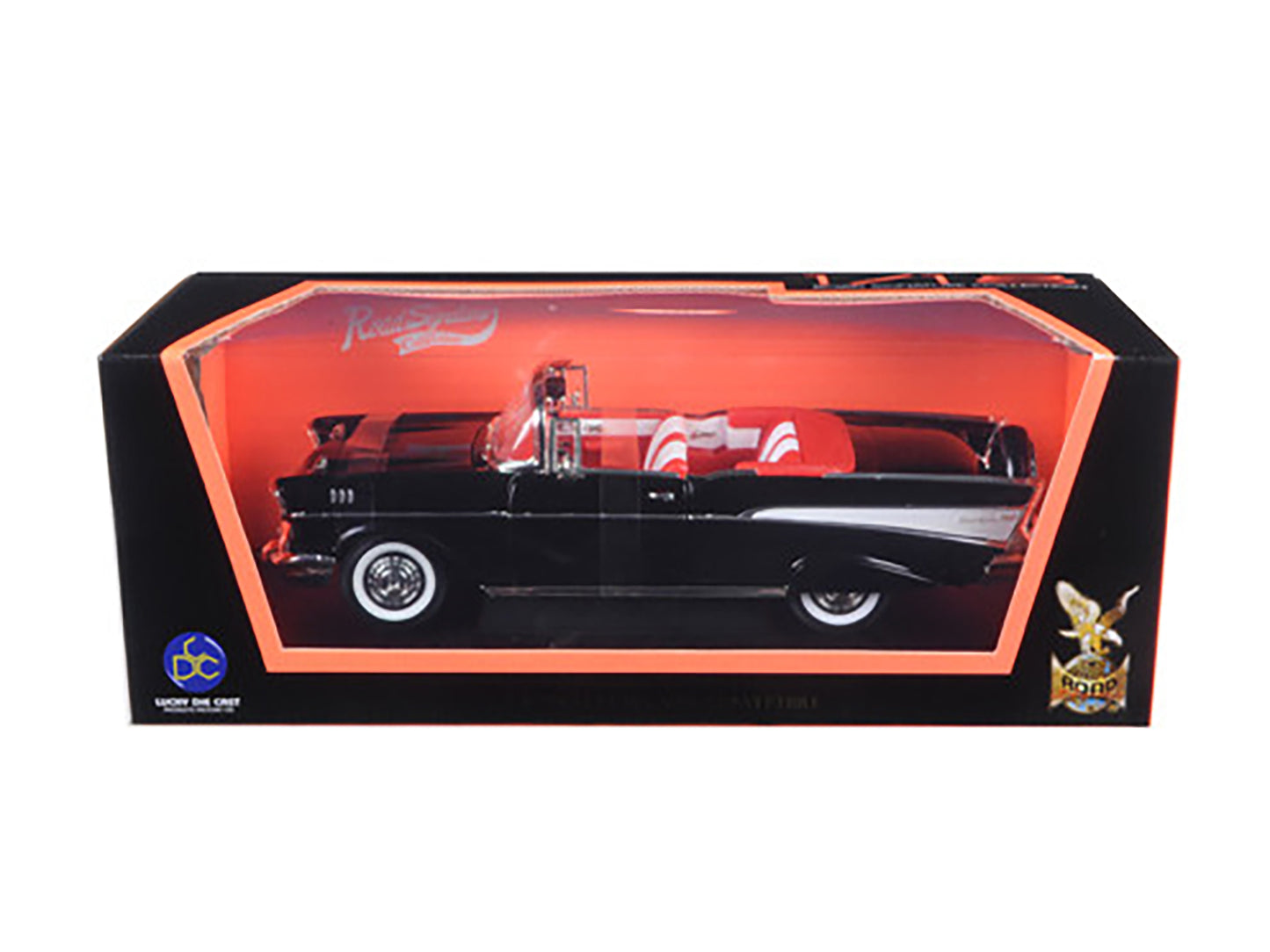 1957 Chevrolet Bel Air Convertible Black 1/18 Diecast Model Car by Road Signature-DiecastModeler.com