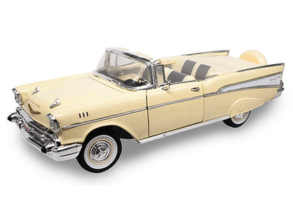 1957 Chevrolet Bel Air Convertible Cream 1/18 Diecast Model Car by Road Signature-DiecastModeler.com