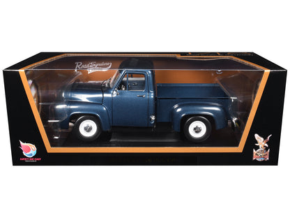 1953 Ford F-100 Pickup Dark Blue 1/18 Diecast Model Car by Road Signature