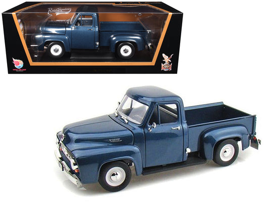 1953 Ford F-100 Pickup Dark Blue 1/18 Diecast Model Car by Road Signature