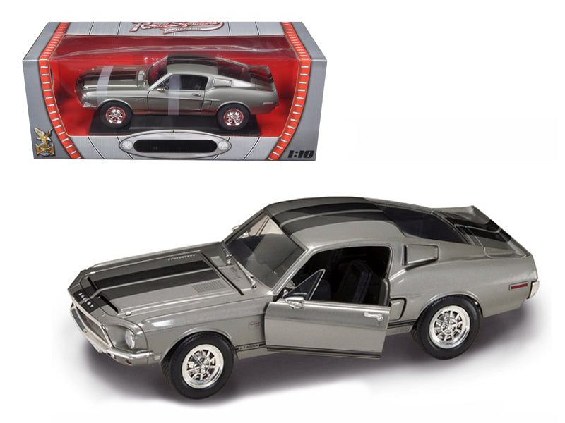 1968 Shelby GT 500KR Silver 1/18 Diecast Model Car by Road Signature-DiecastModeler.com