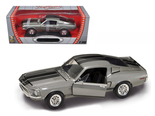 1968 Shelby GT 500KR Silver 1/18 Diecast Model Car by Road Signature-DiecastModeler.com