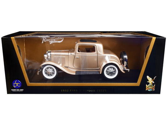 1932 Ford 3 Window Coupe Gold 1/18 Diecast Model Car by Road Signature-DiecastModeler.com