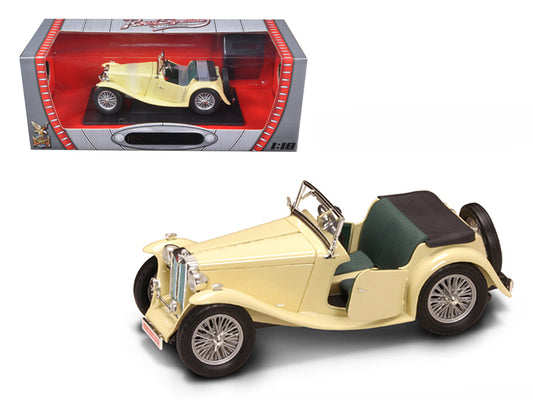 1947 MG TC Midget Yellow 1/18 Diecast Model Car by Road Signature-DiecastModeler.com