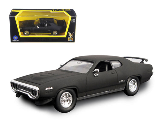 1971 Plymouth GTX Matt Black 1/43 Diecast Model Car by Road Signature-DiecastModeler.com