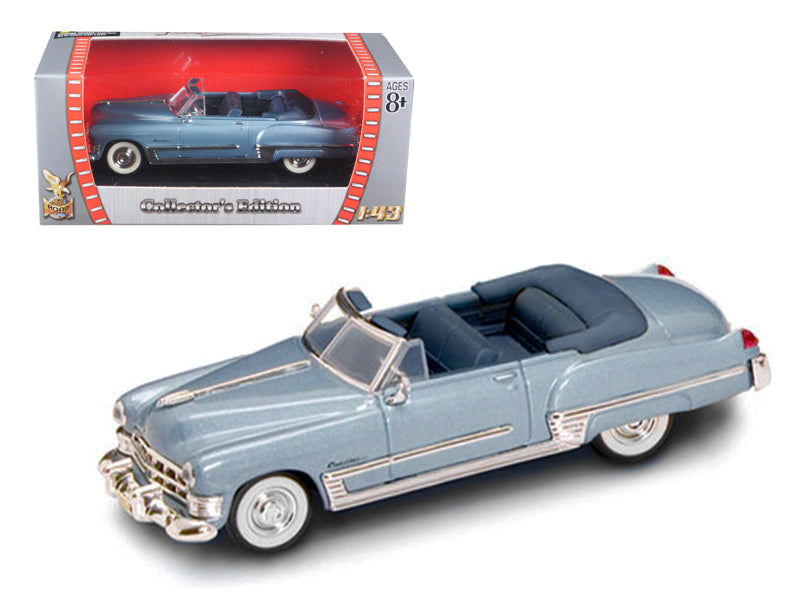 1949 Cadillac Coupe DeVille Convertible Blue Metallic 1/43 Diecast Model Car by Road Signature-DiecastModeler.com