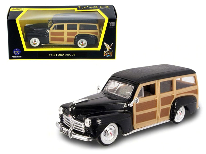 1948 Ford Woody Wagon Black 1/43 Diecast Model Car by Road Signature-DiecastModeler.com