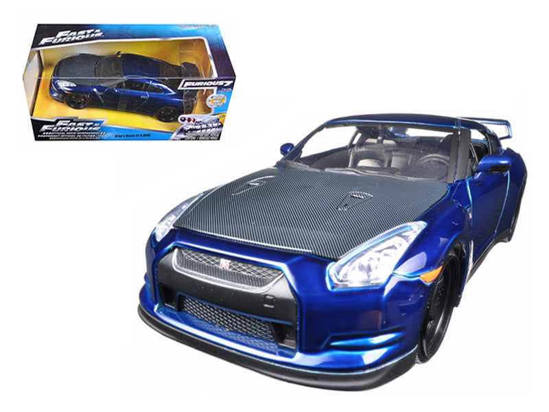 Brian's 2009 Nissan GTR R35 Blue "Fast & Furious 7" Movie 1/24 Diecast Model Car by Jada-DiecastModeler.com