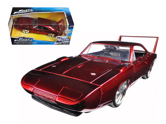 1969 Dodge Charger Daytona Red "Fast & Furious 7" (2015) Movie 1/24 Diecast Model Car by Jada-DiecastModeler.com