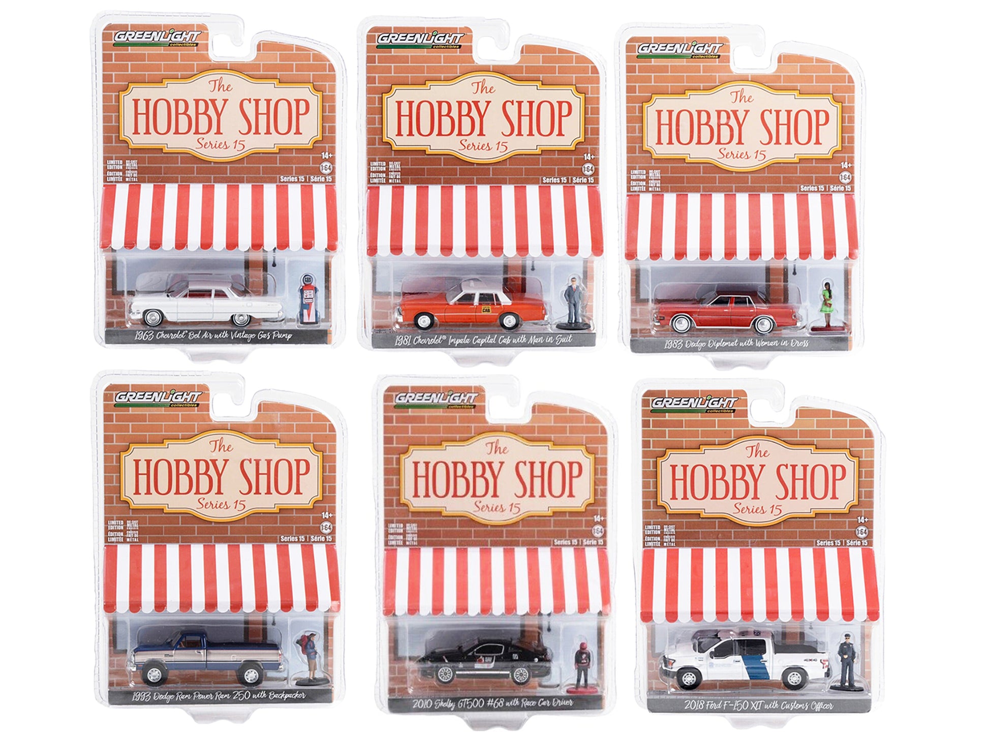 "The Hobby Shop" Set of 6 pieces Series 15 1/64 Diecast Model Cars by Greenlight-DiecastModeler.com