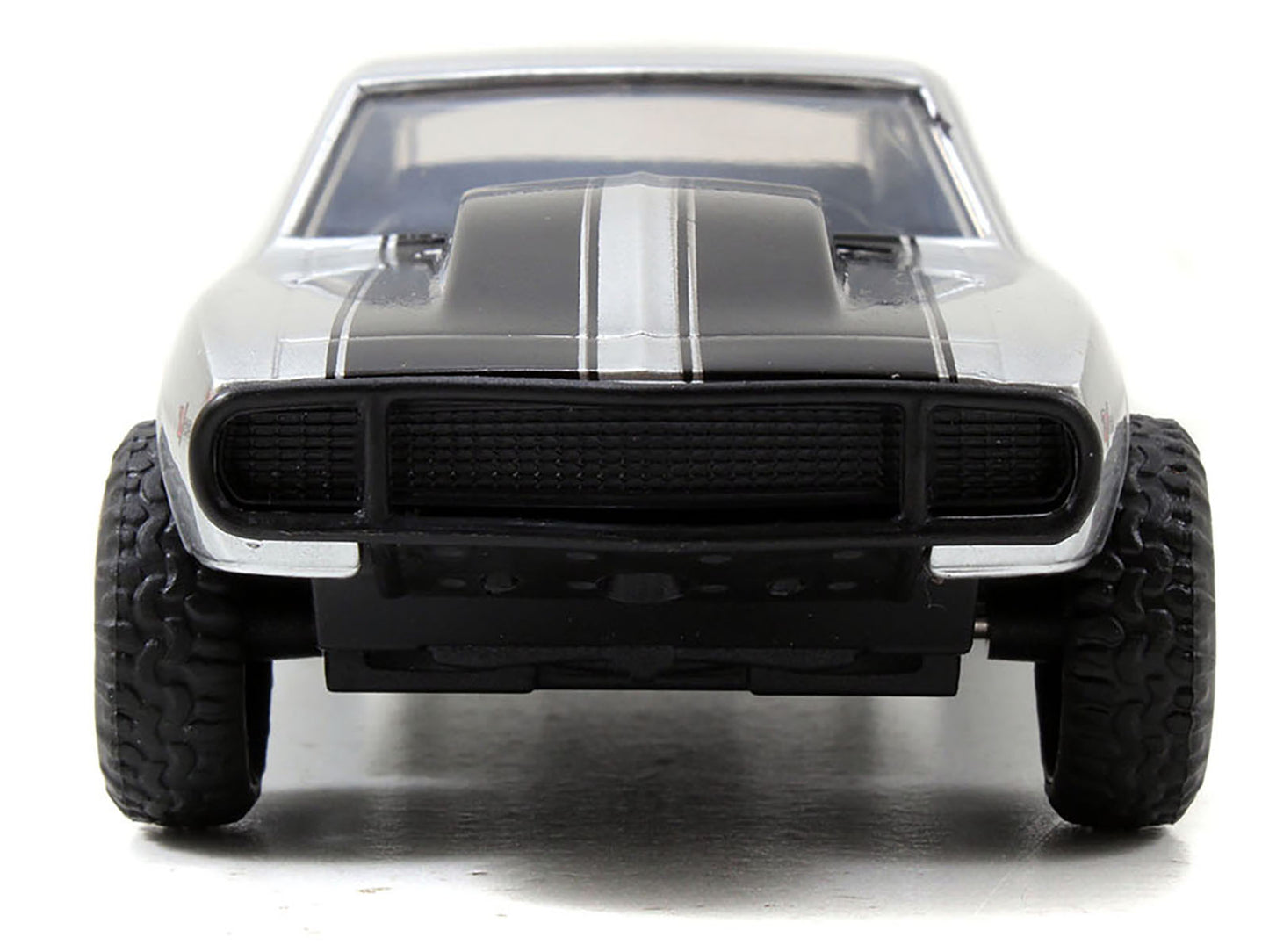 Roman's Chevrolet Camaro Z/28 Silver with Black Stripes "Fast & Furious 7" (2015) Movie 1/32 Diecast Model Car by Jada-DiecastModeler.com
