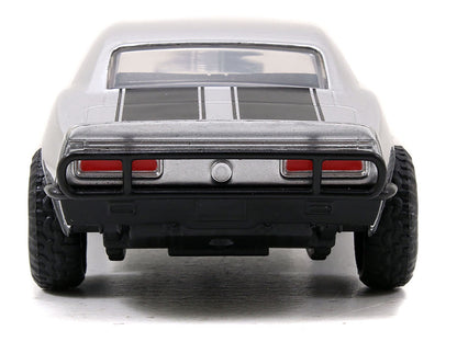 Roman's Chevrolet Camaro Z/28 Silver with Black Stripes "Fast & Furious 7" (2015) Movie 1/32 Diecast Model Car by Jada-DiecastModeler.com