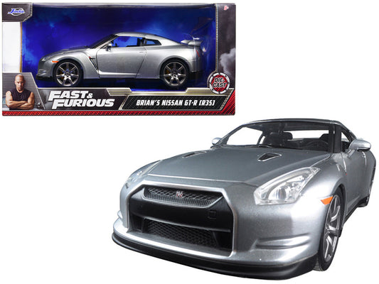 Brian's Nissan GT-R (R35) Silver "Fast & Furious" Movie 1/24 Diecast Model Car by Jada-DiecastModeler.com