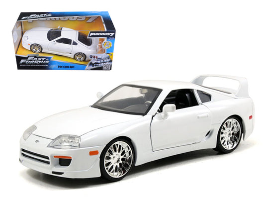 Brian's Toyota Supra White "Fast & Furious" Movie 1/24 Diecast Model Car by Jada-DiecastModeler.com