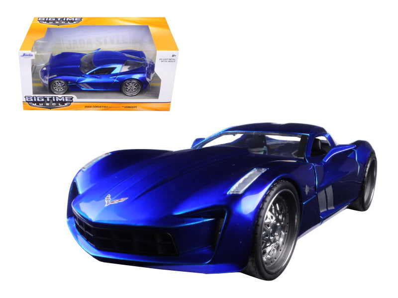 2009 Chevrolet Corvette Stingray Concept Blue 1/24 Diecast Model Car by Jada-DiecastModeler.com