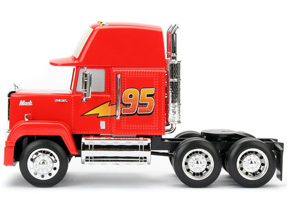 Mack Truck #95 Red "Cars" (2006) Movie "Hollywood Rides" Series Diecast Model Car by Jada-DiecastModeler.com
