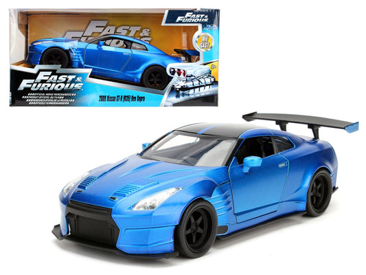 Brian's 2009 Nissan GTR R35 Blue Ben Sopra "Fast & Furious" Movie 1/24 Diecast Model Car  by Jada-DiecastModeler.com