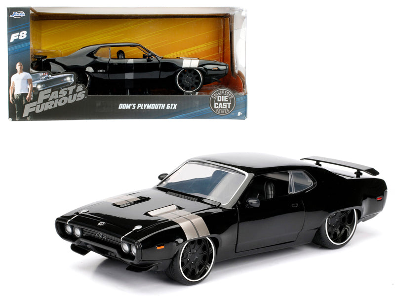 Dom's Plymouth GTX Fast & Furious F8 "The Fate of the Furious" Movie 1/24 Diecast Model Car  by Jada-DiecastModeler.com