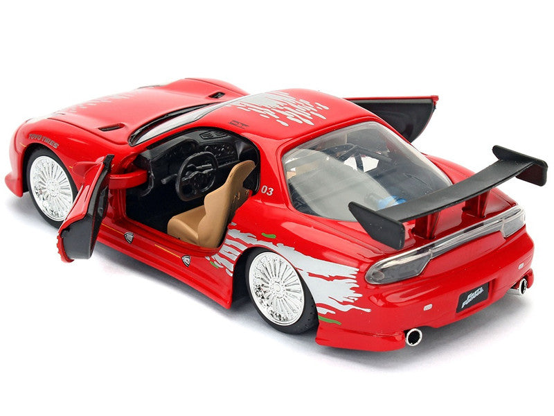 Dom's Mazda RX-7 Red with Graphics "Fast & Furious" Movie 1/32 Diecast Model Car by Jada-DiecastModeler.com