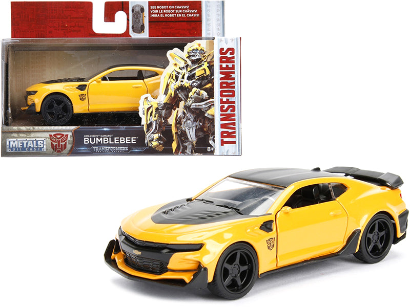 2016 Chevrolet Camaro Yellow Bumblebee with Robot on Chassis "Transformers: The Last Knight" (2017) Movie 1/32 Diecast Model Car by Jada-DiecastModeler.com
