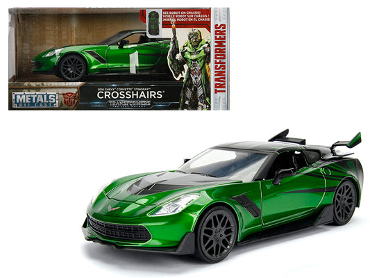 2016 Chevrolet Corvette Crosshairs Green From "Transformers" Movie 1/24 Diecast Model Car by Jada Metals-DiecastModeler.com