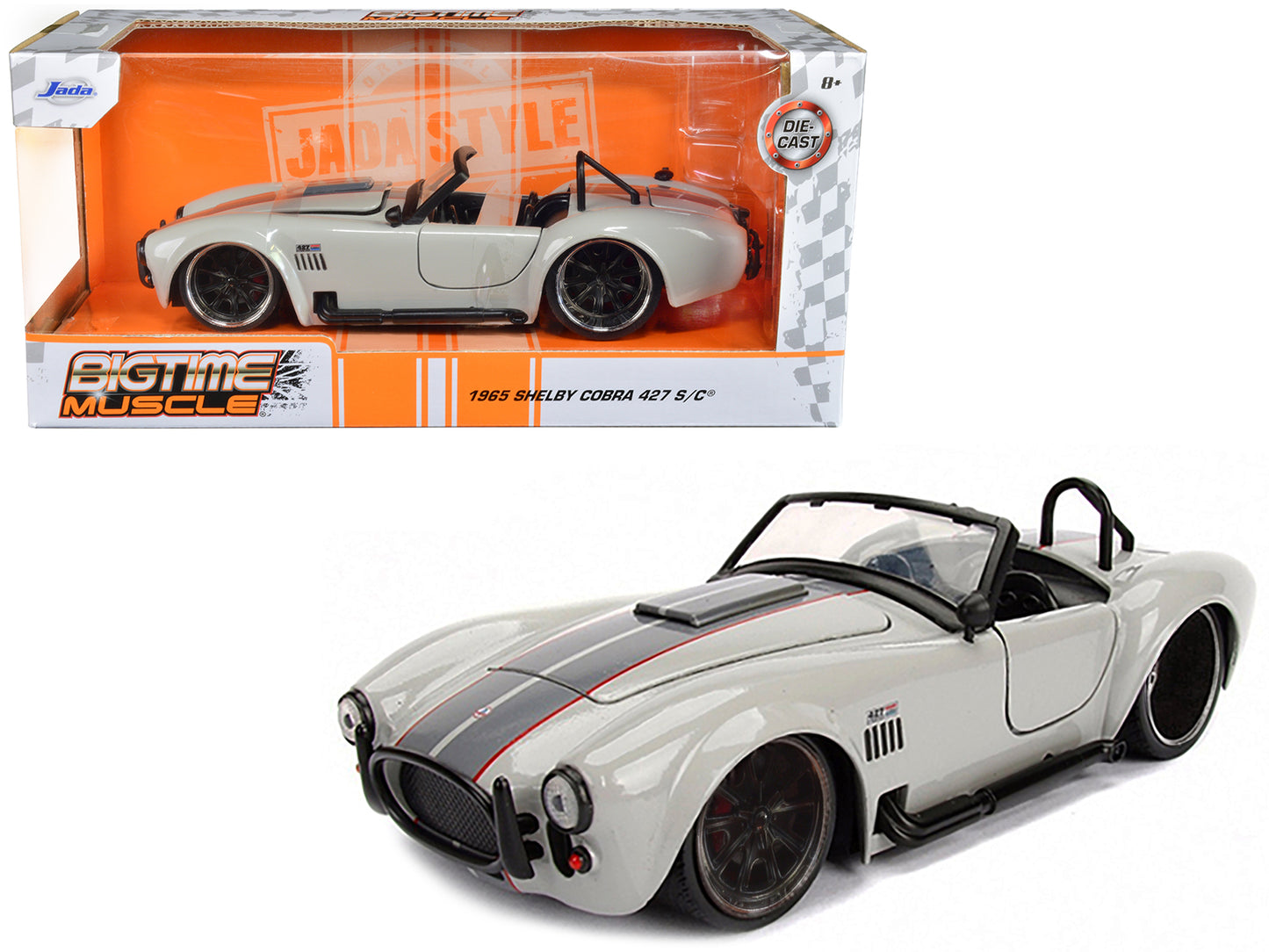 1965 Shelby Cobra 427 S/C Grey 1/24 Diecast Model Car by Jada-DiecastModeler.com
