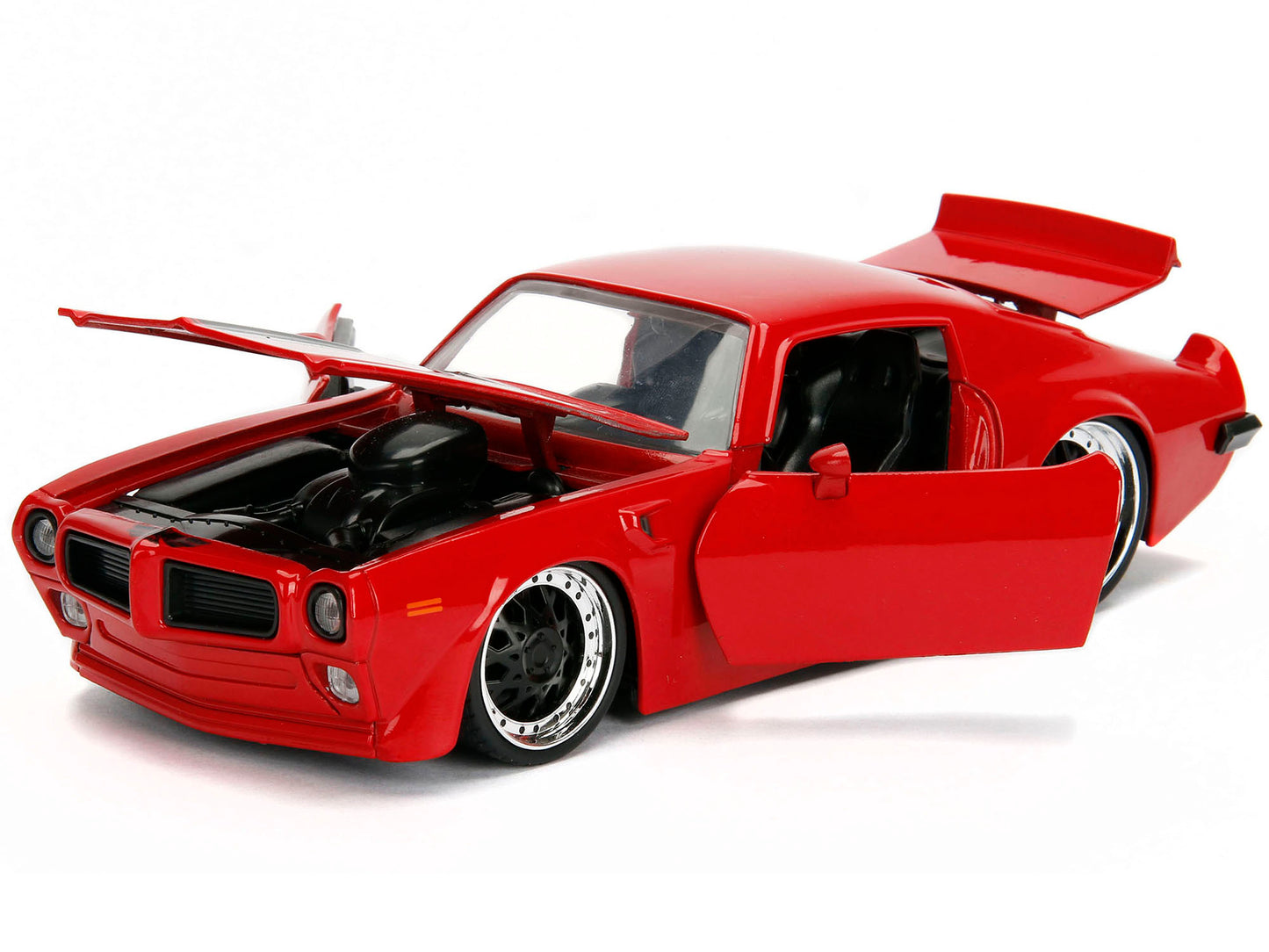 1972 Pontiac Firebird Red with Black Hood Stripe "Bigtime Muscle" Series 1/24 Diecast Model Car by Jada-DiecastModeler.com
