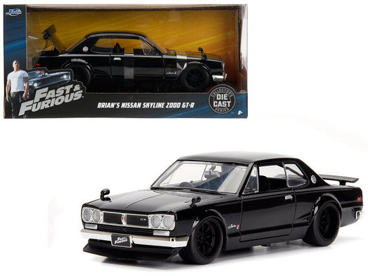 Brian's Nissan Skyline 2000 GT-R RHD (Right Hand Drive) Black "Fast & Furious" Movie 1/24 Diecast Model Car by Jada-DiecastModeler.com