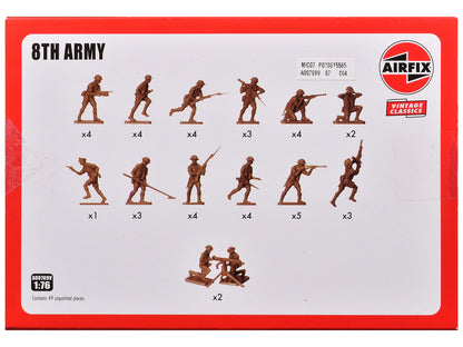 Level 1 Model Kit WWII British 8th Army 49 Piece Figure Set 1/76 Plastic Model Kit by Airfix