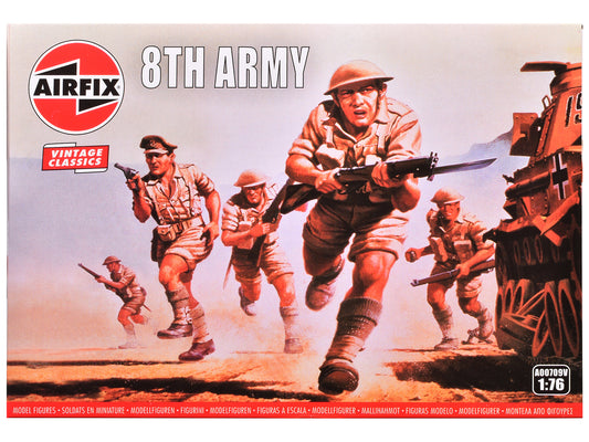 Level 1 Model Kit WWII British 8th Army 49 Piece Figure Set 1/76 Plastic Model Kit by Airfix