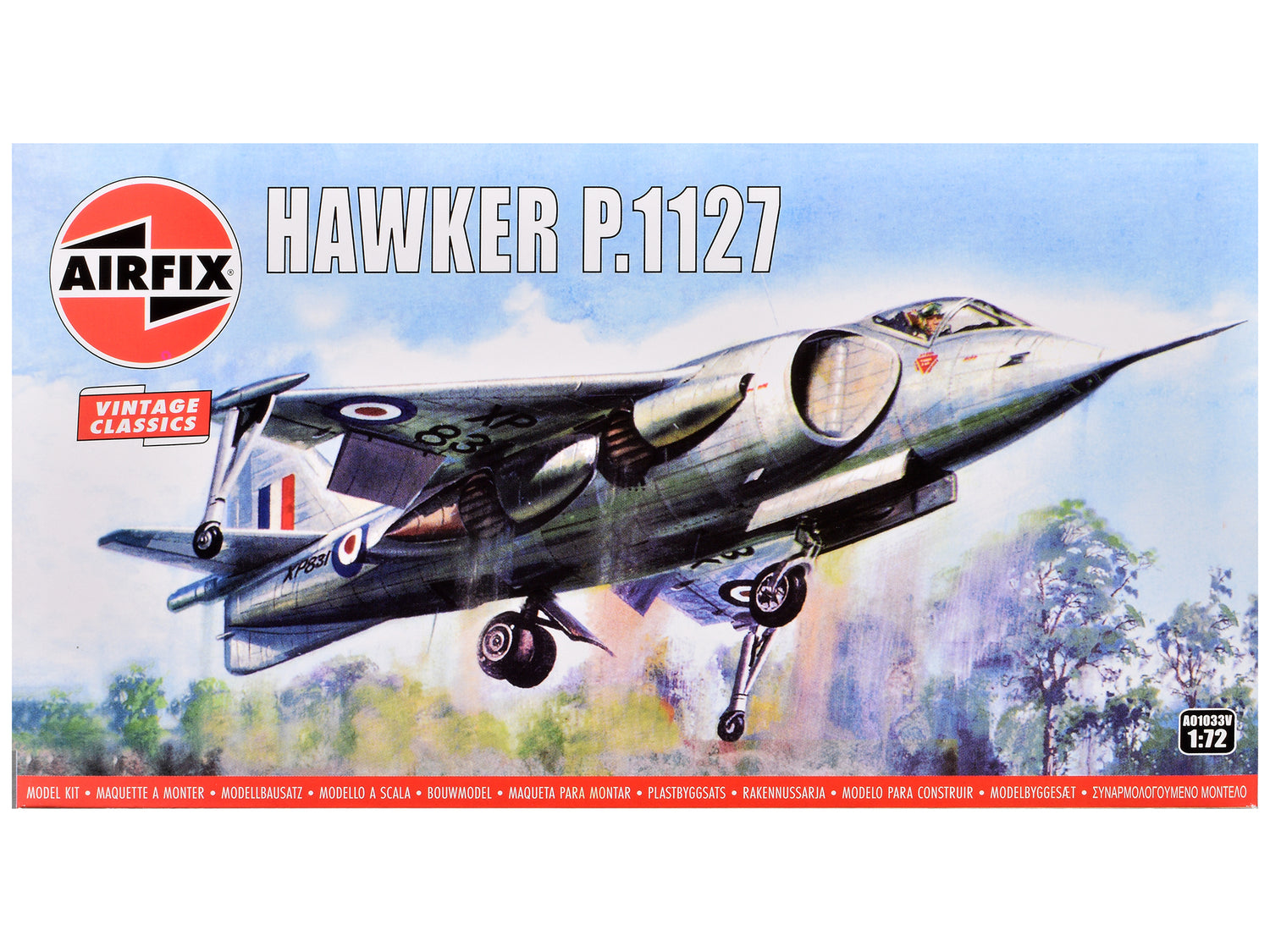 Level 1 Model Kit Hawker P.1127 Aircraft 1/72 Plastic Model Kit by Airfix-DiecastModeler.com