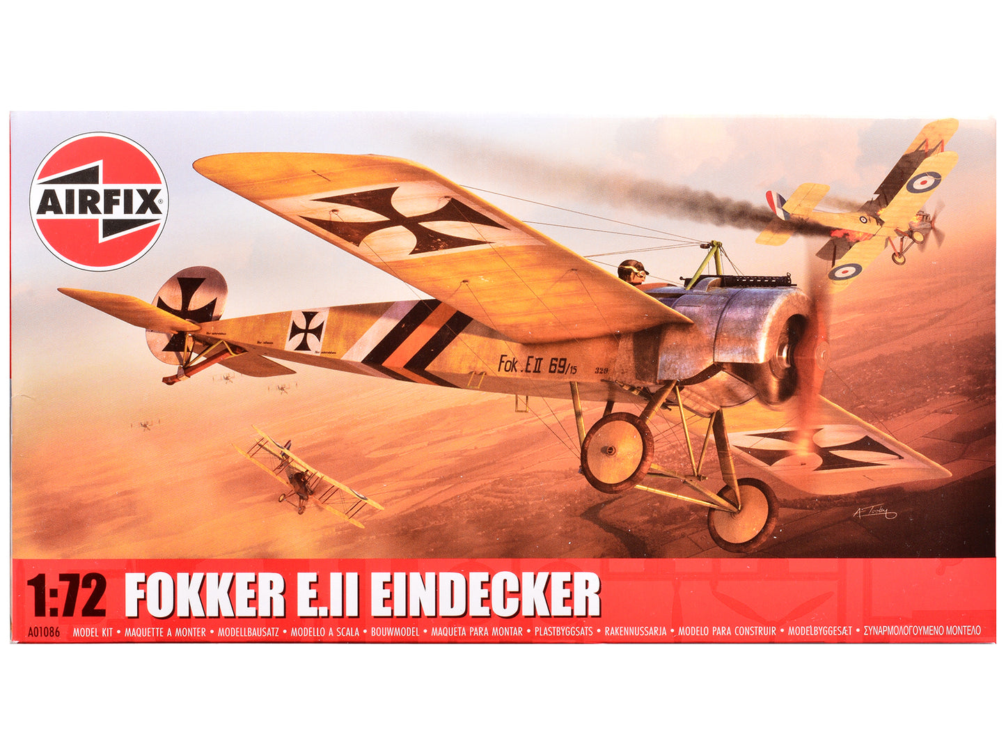 Level 2 Model Kit Fokker E.II Eindecker Fighter Aircraft 1/72 Plastic Model Kit by Airfix