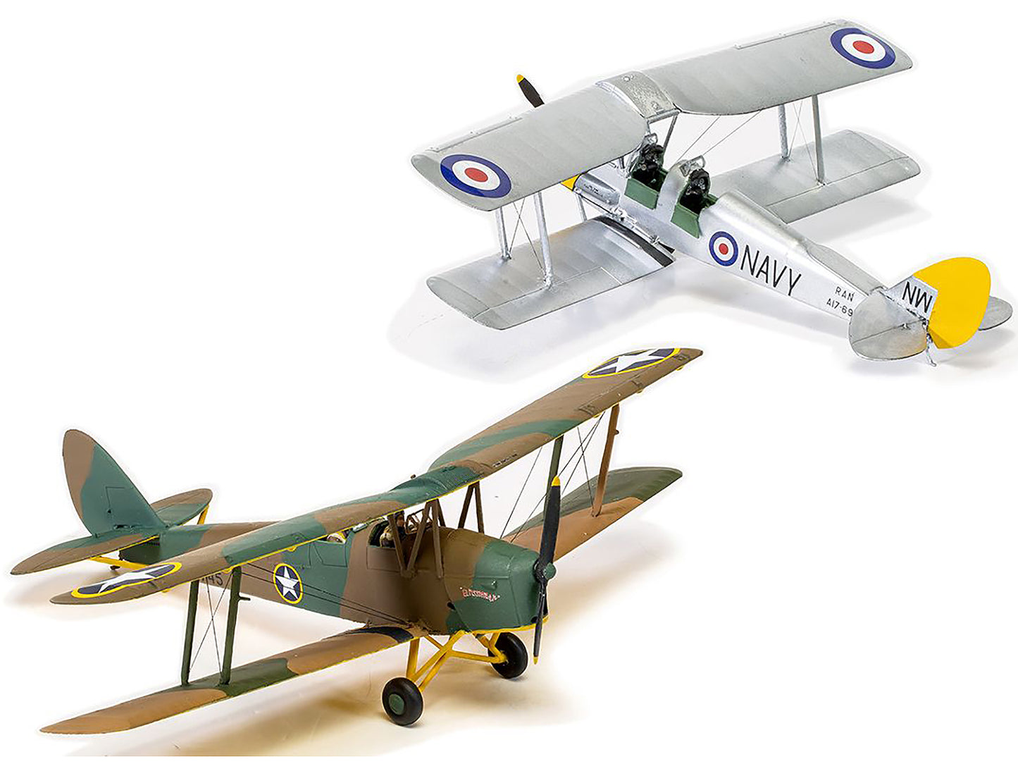 Level 2 Model Kit De Havilland Tiger Moth Aircraft with 2 Scheme Options 1/72 Plastic Model Kit by Airfix-DiecastModeler.com