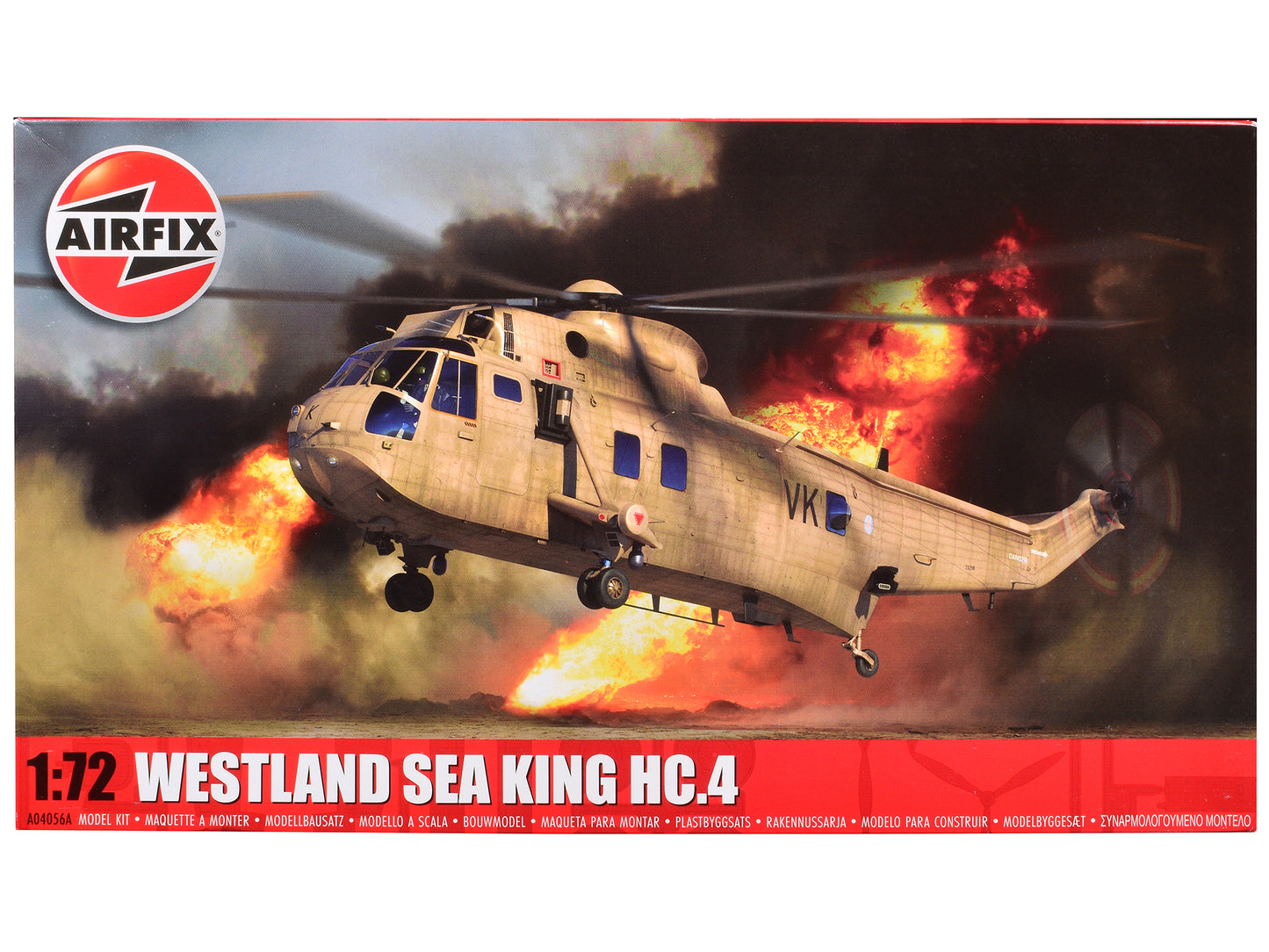 Level 3 Model Kit Westland Sea King HC.4 Helicopter with 2 Scheme Options 1/72 Plastic Model Kit by Airfix-DiecastModeler.com