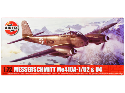 Level 2 Model Kit Messerschmitt Me410A-1/U2 & U4 Fighter-Bomber Aircraft with 2 Scheme Options 1/72 Plastic Model Kit by Airfix-DiecastModeler.com