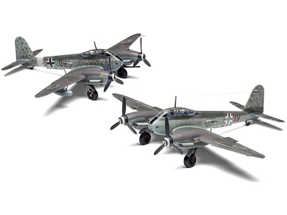 Level 2 Model Kit Messerschmitt Me410A-1/U2 & U4 Fighter-Bomber Aircraft with 2 Scheme Options 1/72 Plastic Model Kit by Airfix-DiecastModeler.com
